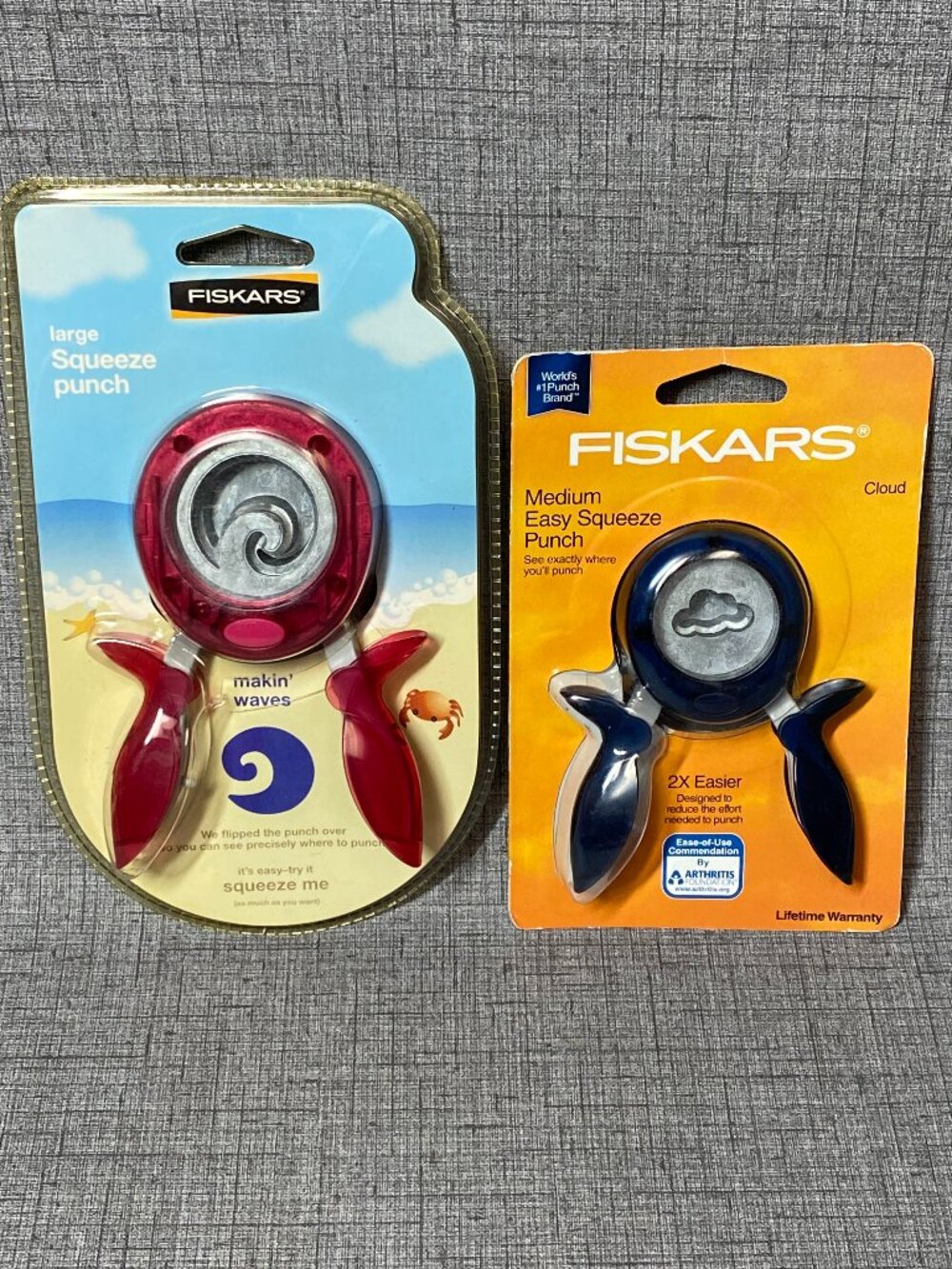 Rare HTF FISKARS Paper Punch Makin Waves & Cloud 2pc Lot New Old Stock